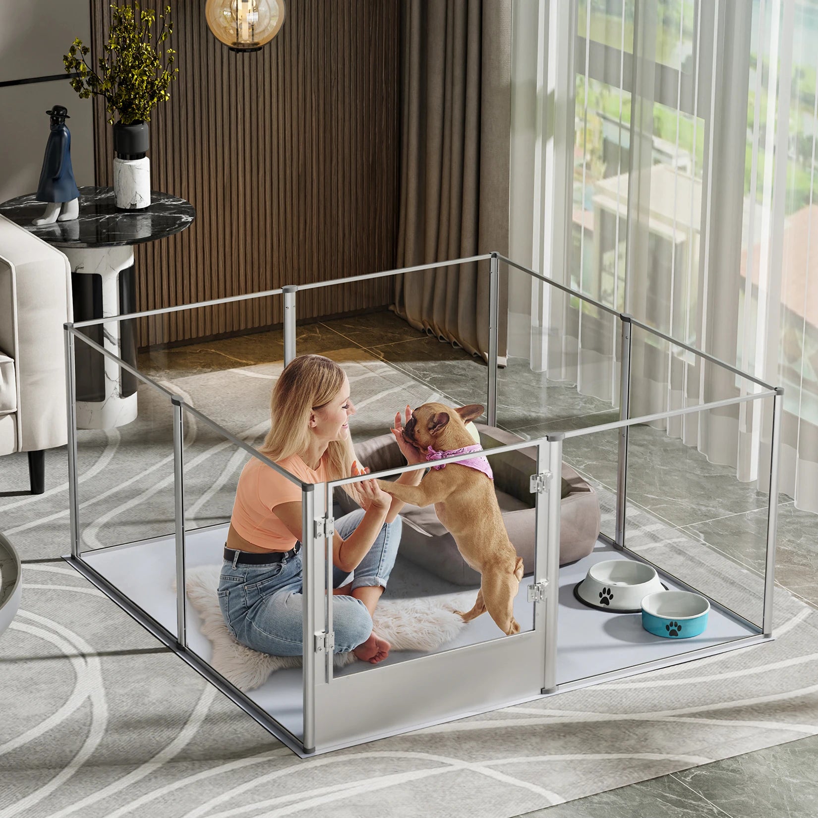 Acrylic Dog Whelping Playpen Stylish Practical Pet Space RPBA Shop