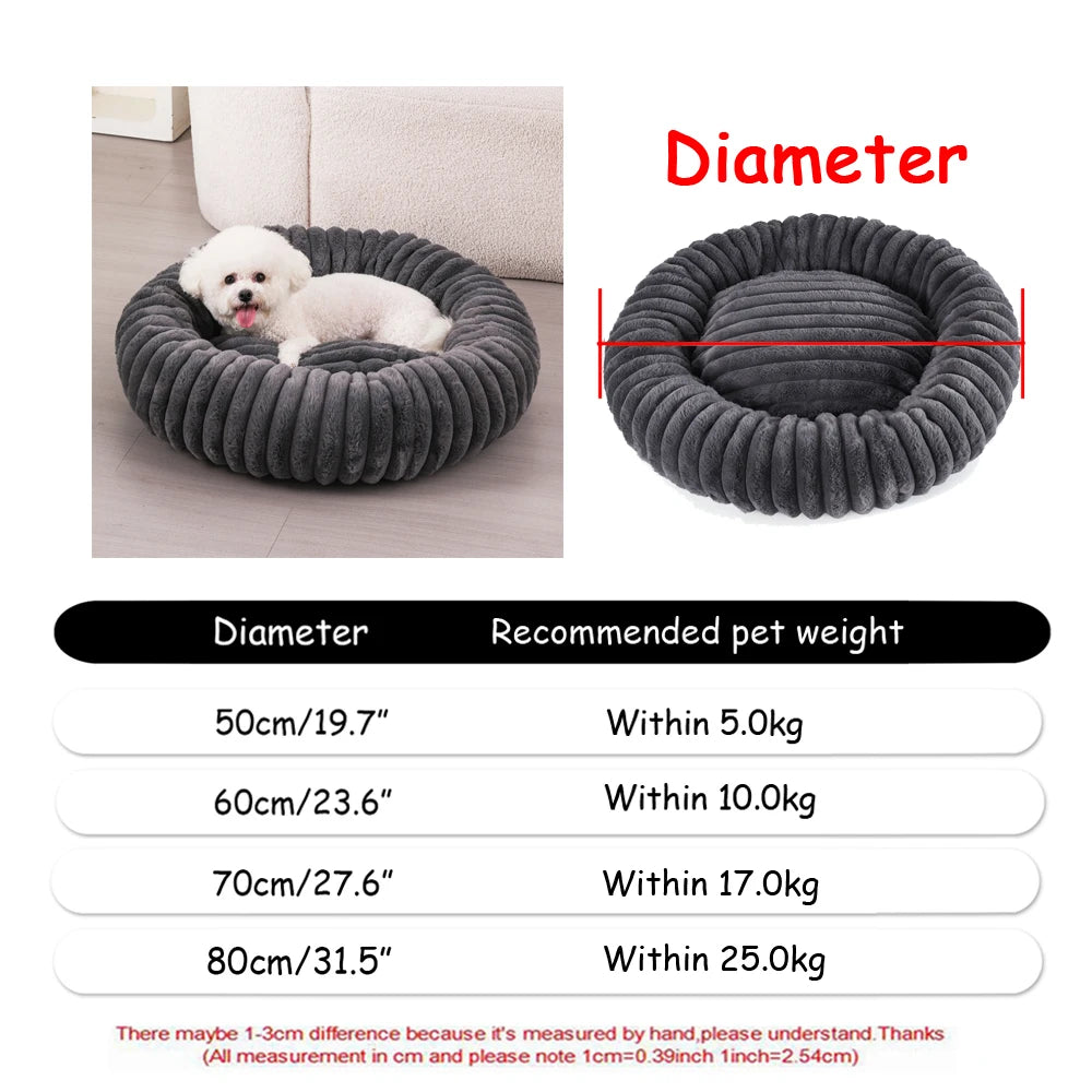 Extra-Large Plush Round Pet Bed