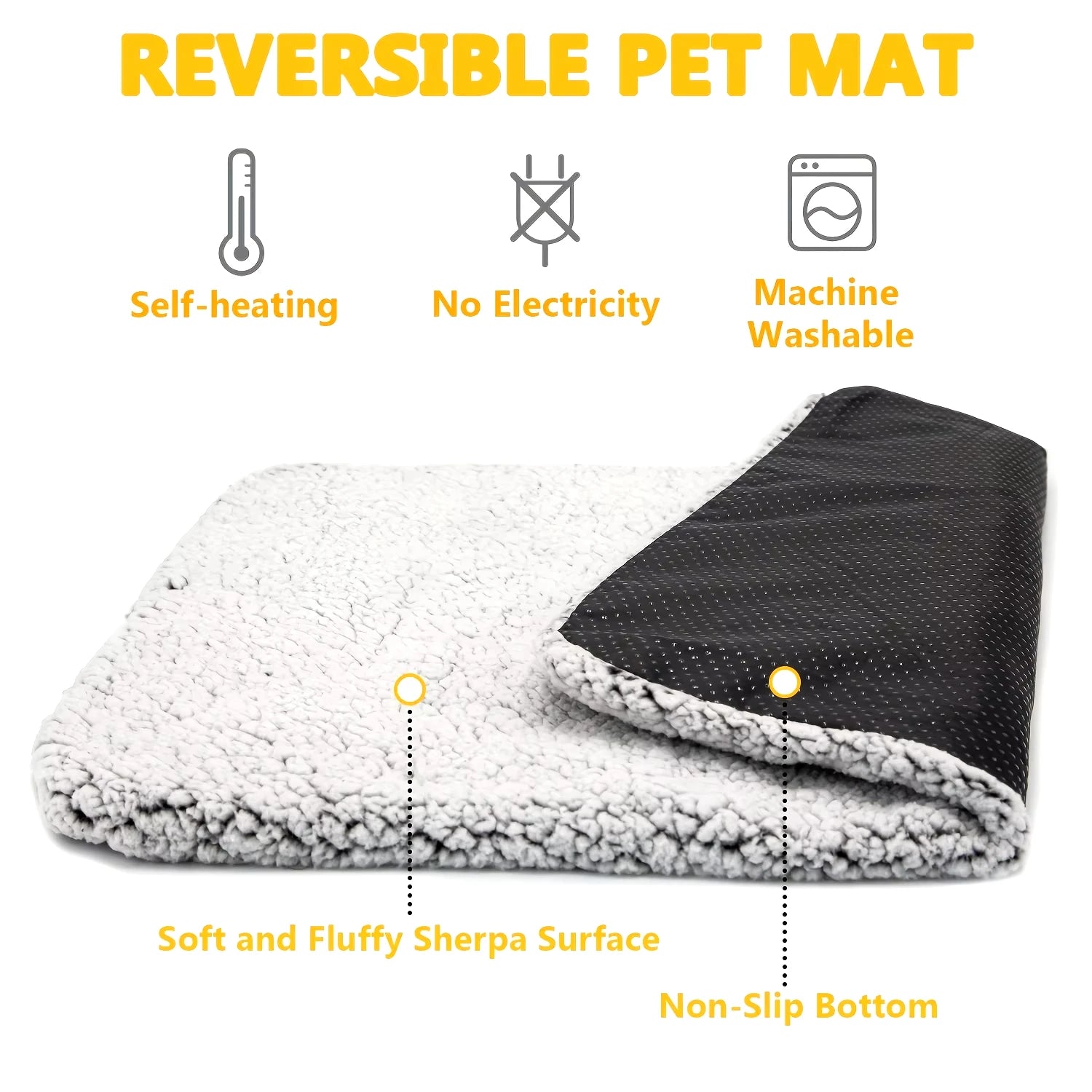 Self-Heating Pet Pad Washable Thermal Mat