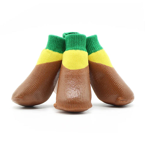 brown anti skid pet socks