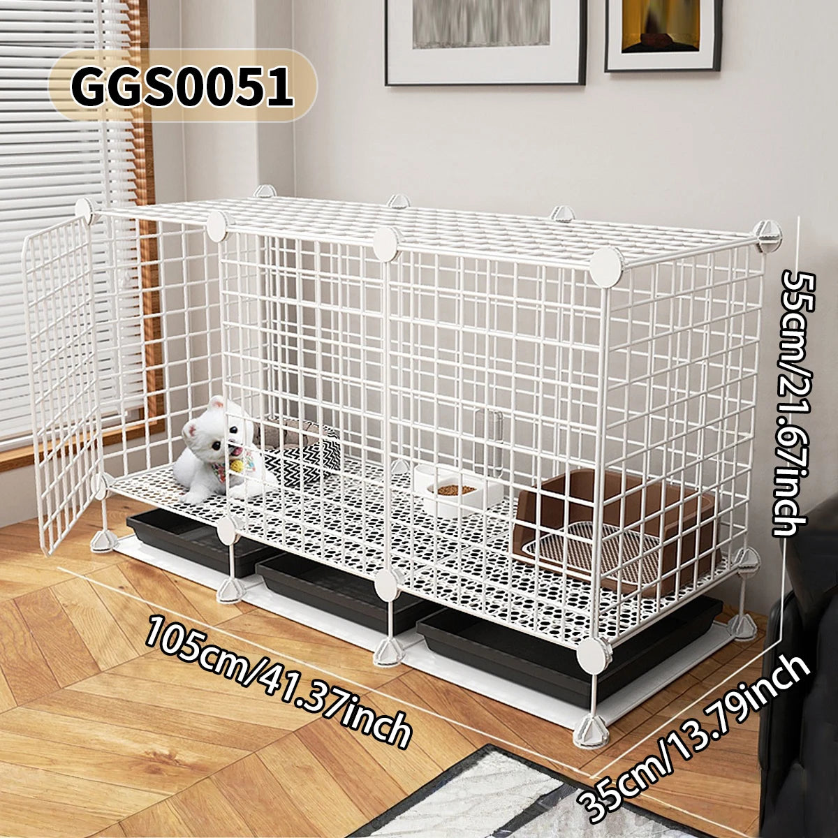 Indoor Pet Cage with Toilet for Small Pets