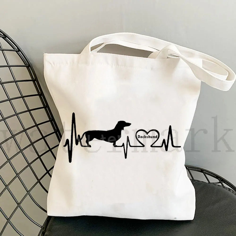 Dachshund Canvas Shopper Bag