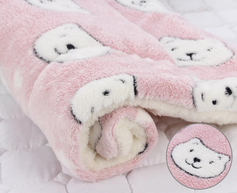 Washable Soft Fleece Pet Bed Blanket