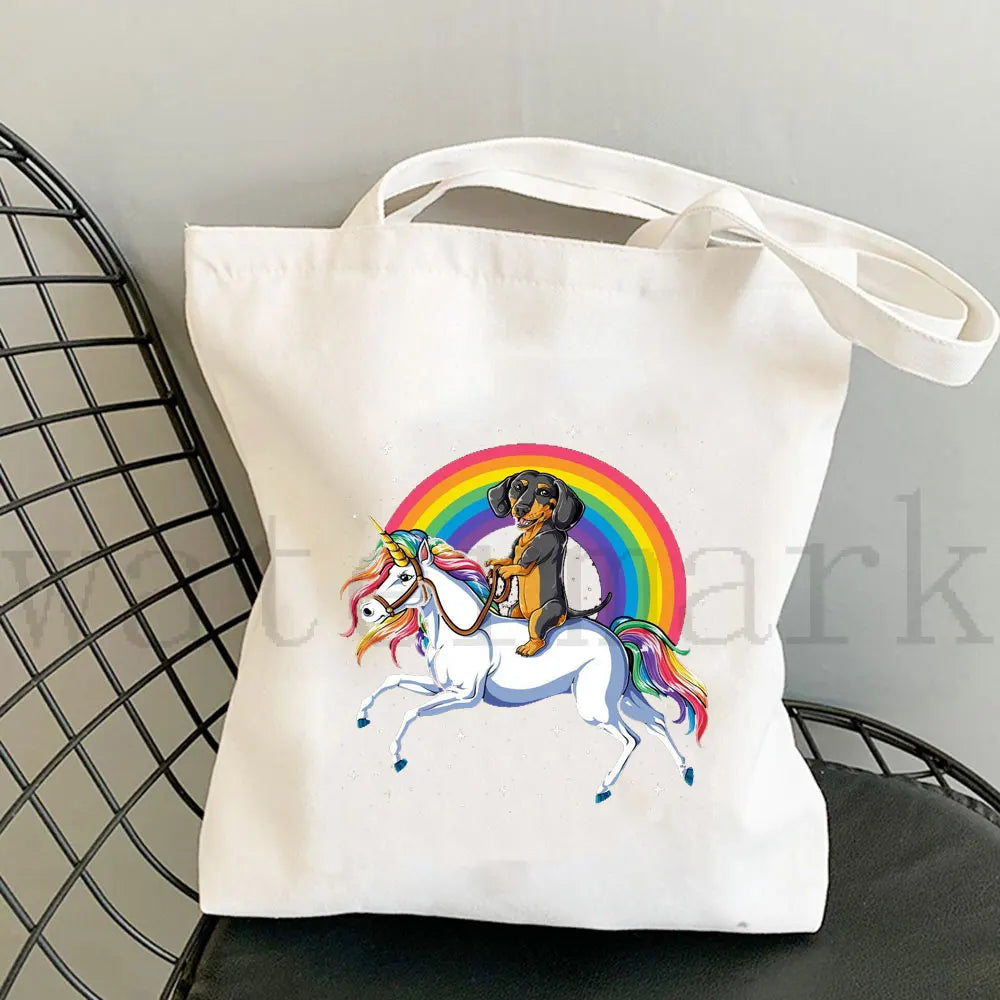Dachshund Canvas Shopper Bag