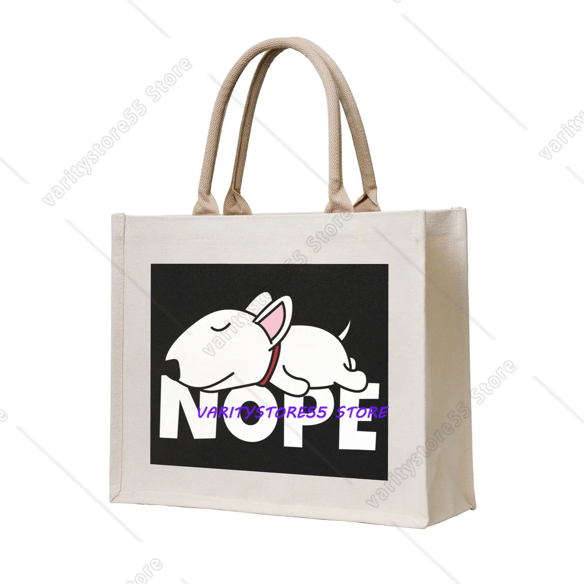 Custom Staffy Dog Canvas Shopping Bag