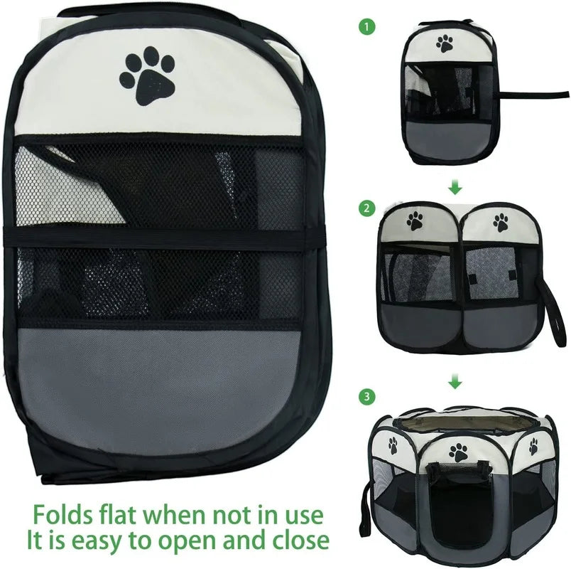 Lightweight Oxford Puppy Playpen – Portable Indoor Dog & Cat Fence