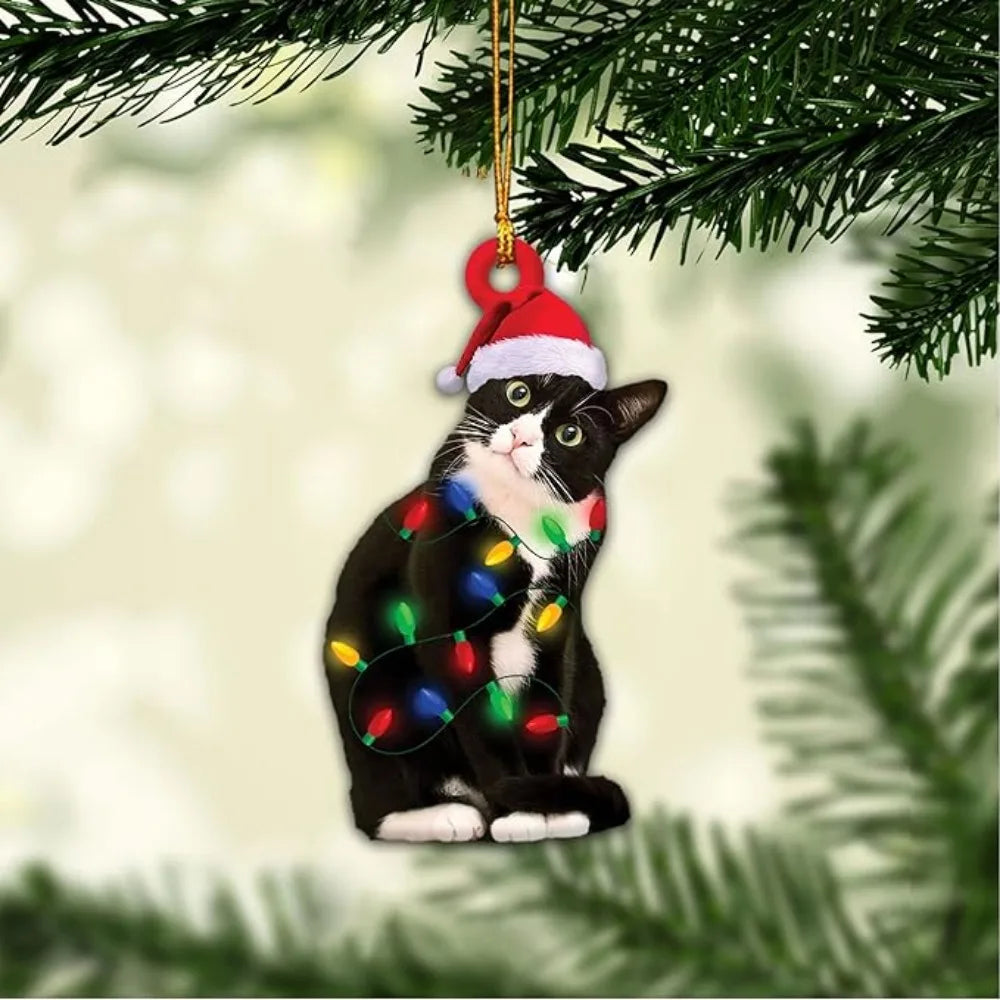 Charming Black Cat Christmas Ornament