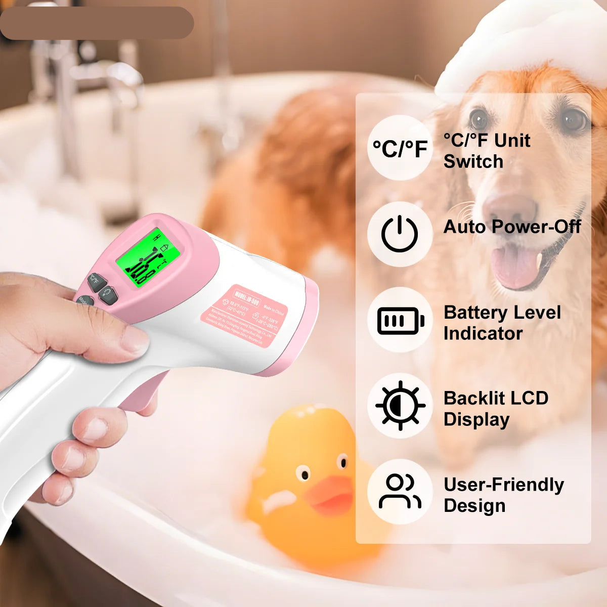 Infrared Pet Thermometer with Backlit LCD