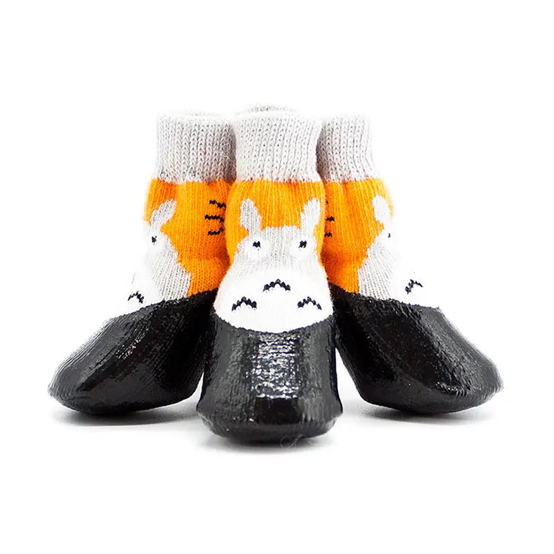 4pc Set Cotton Anti-Skid Dog Socks