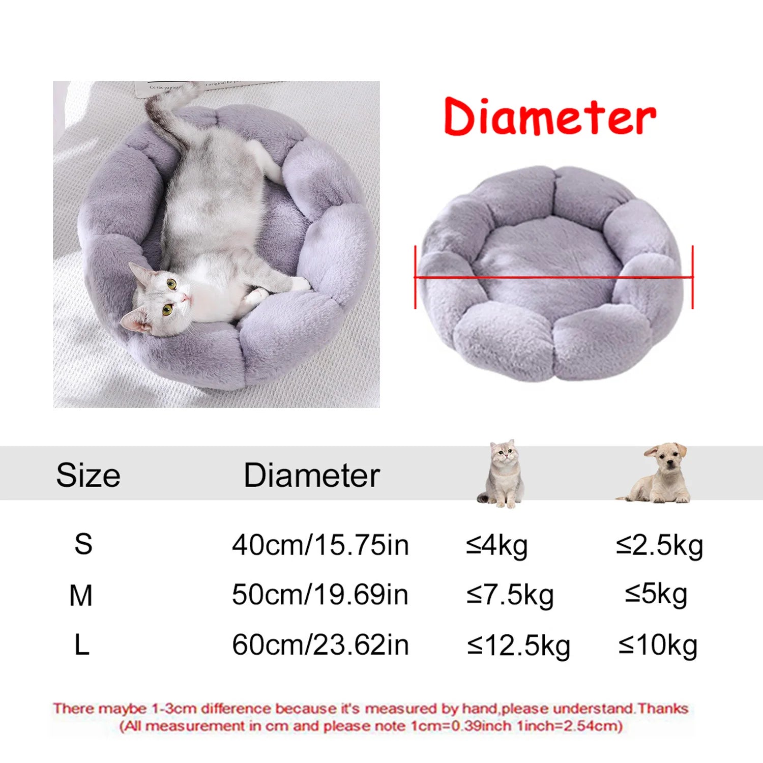 Extra-Large Plush Round Pet Bed