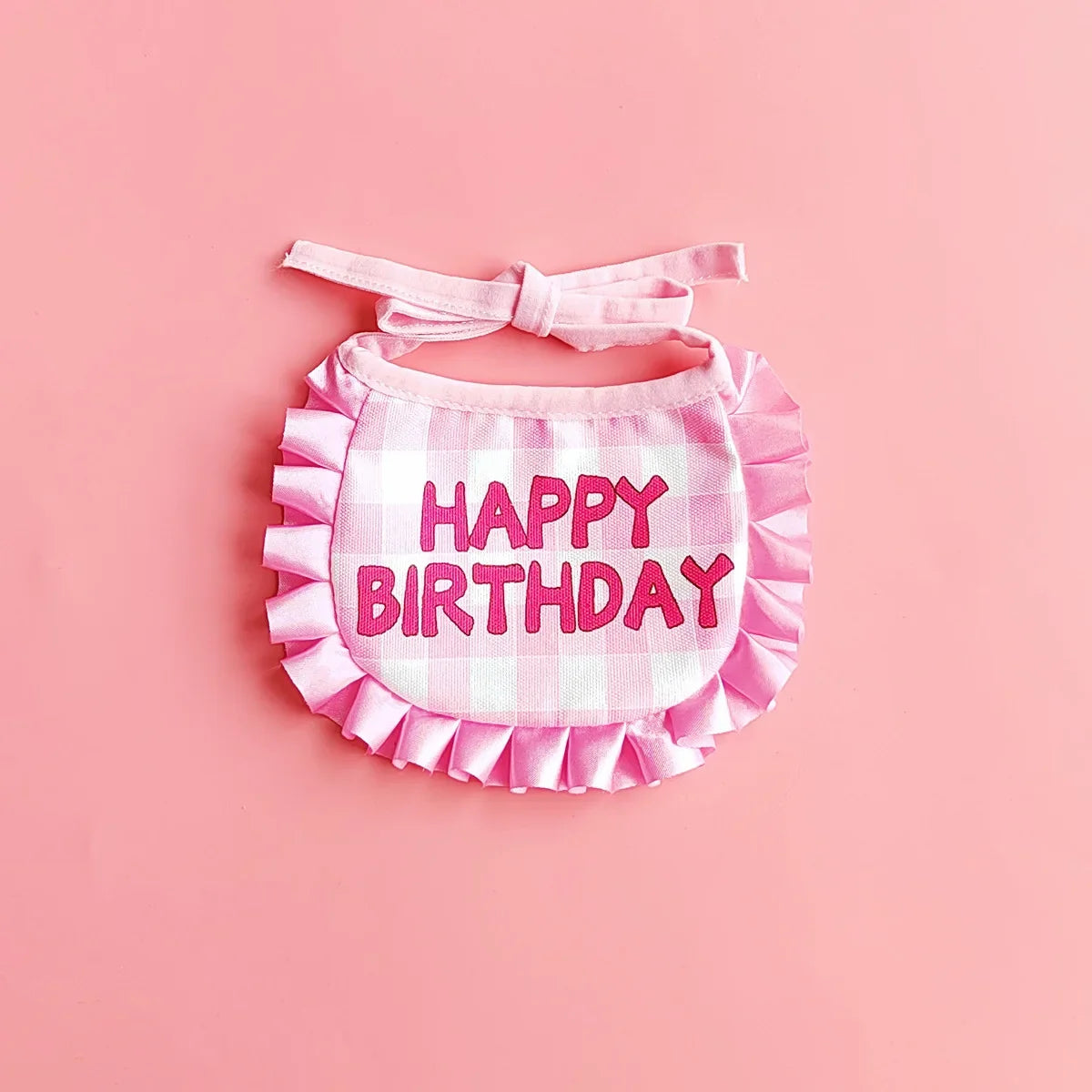 Doggy Birthday Outfit Set Pink Bandana with Happy Birthday print