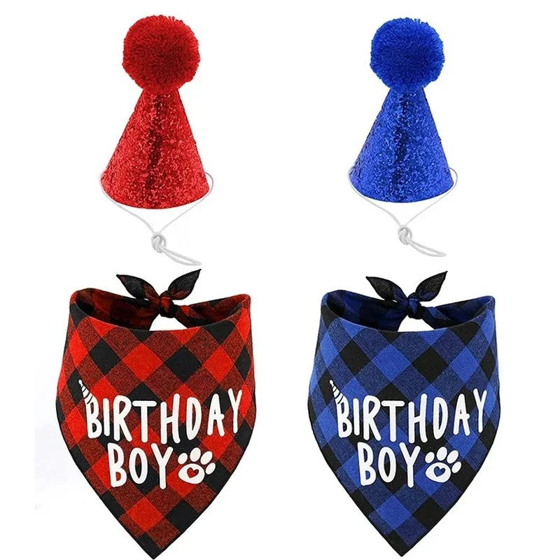 Dog Birthday - Hat and Bandana Set