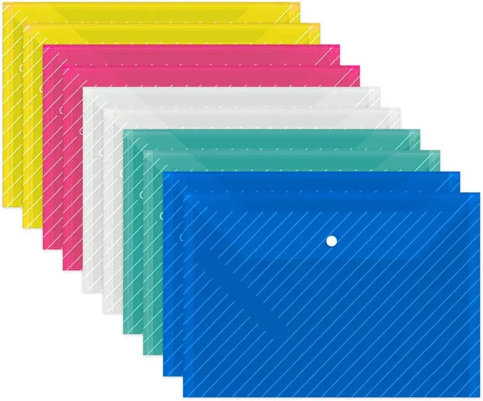 A4 Size Plastic Envelopes with Snap Closure