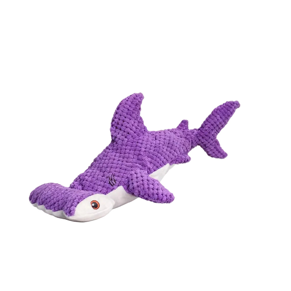Shark-Shaped Plush Pet Toy with Squeaker