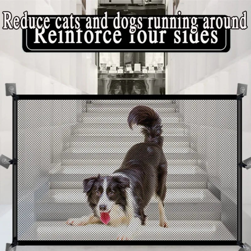Folding Mesh Dog Safety Gate with Hooks