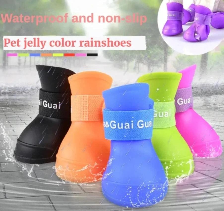 4pc/set Water Proof Pet Dog Rain Shoes with Anti Slip