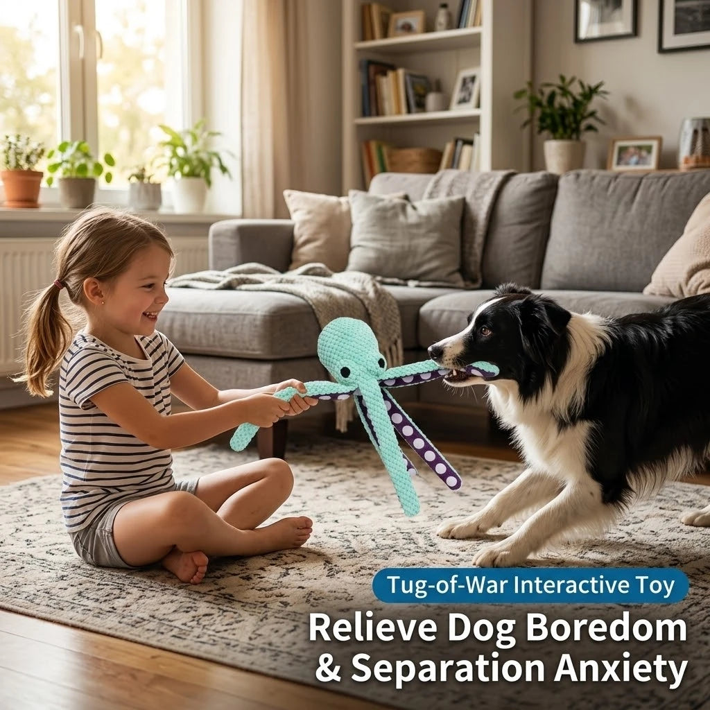 Crinkle-Tentacle Octopus Dog Toy