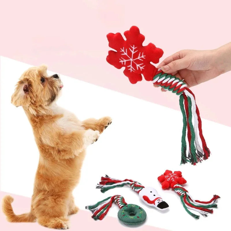 Christmas Themed Squeakey Chew Toys for Pets