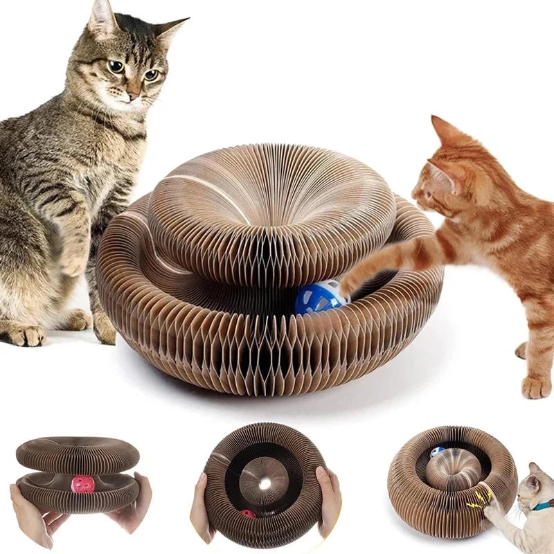 Round Cat Scratch Board with Ball Toy