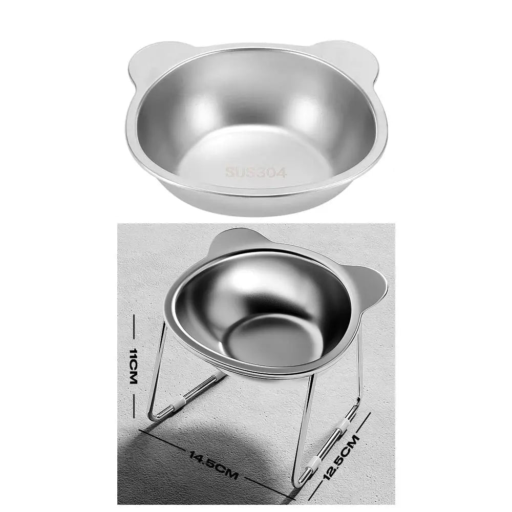 Raised Stainless Steel Cat Food Bowl