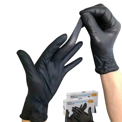 Disposable Black Nitrile Gloves 100 Pack available from RPBA Shop