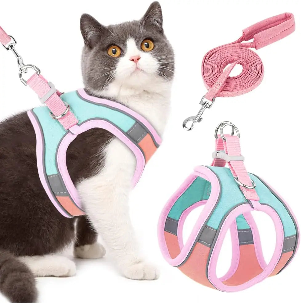 Adjustable Reflective Pet Harness Set