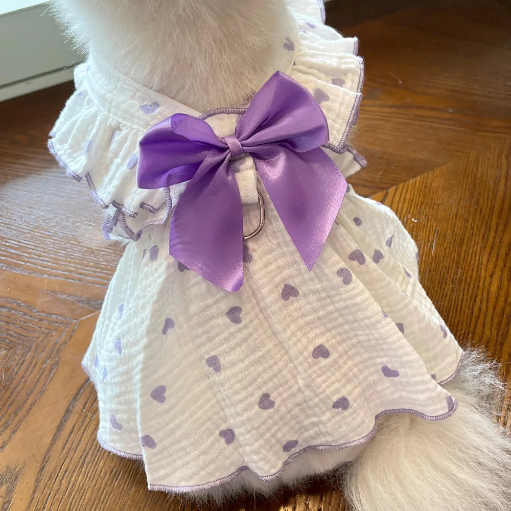 Cotton Fabric Pet Dress for Spring and Summer