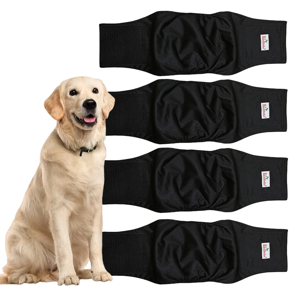 4 Pcs Leak-Proof and Reusable Male Dog Belly Bands