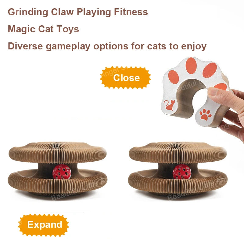 Round Cat Scratch Board with Ball Toy