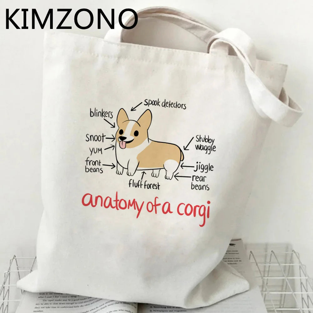Corgi Cotton Tote Bag