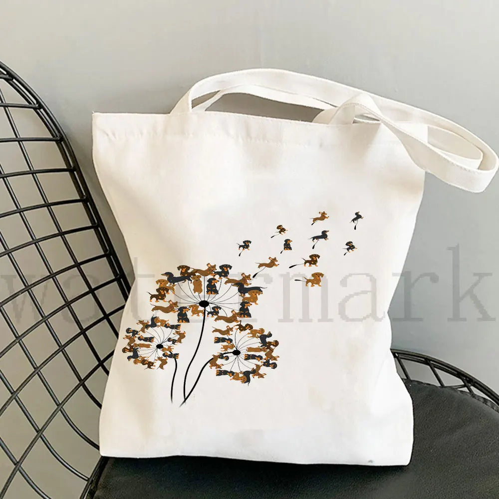 Dachshund Canvas Shopper Bag
