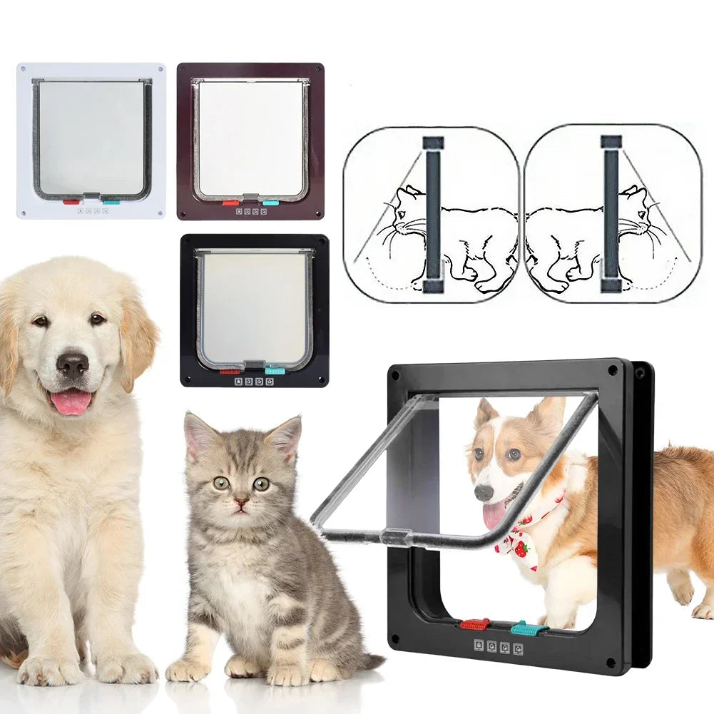 Pet Flap Door with 4 Way Security Lock