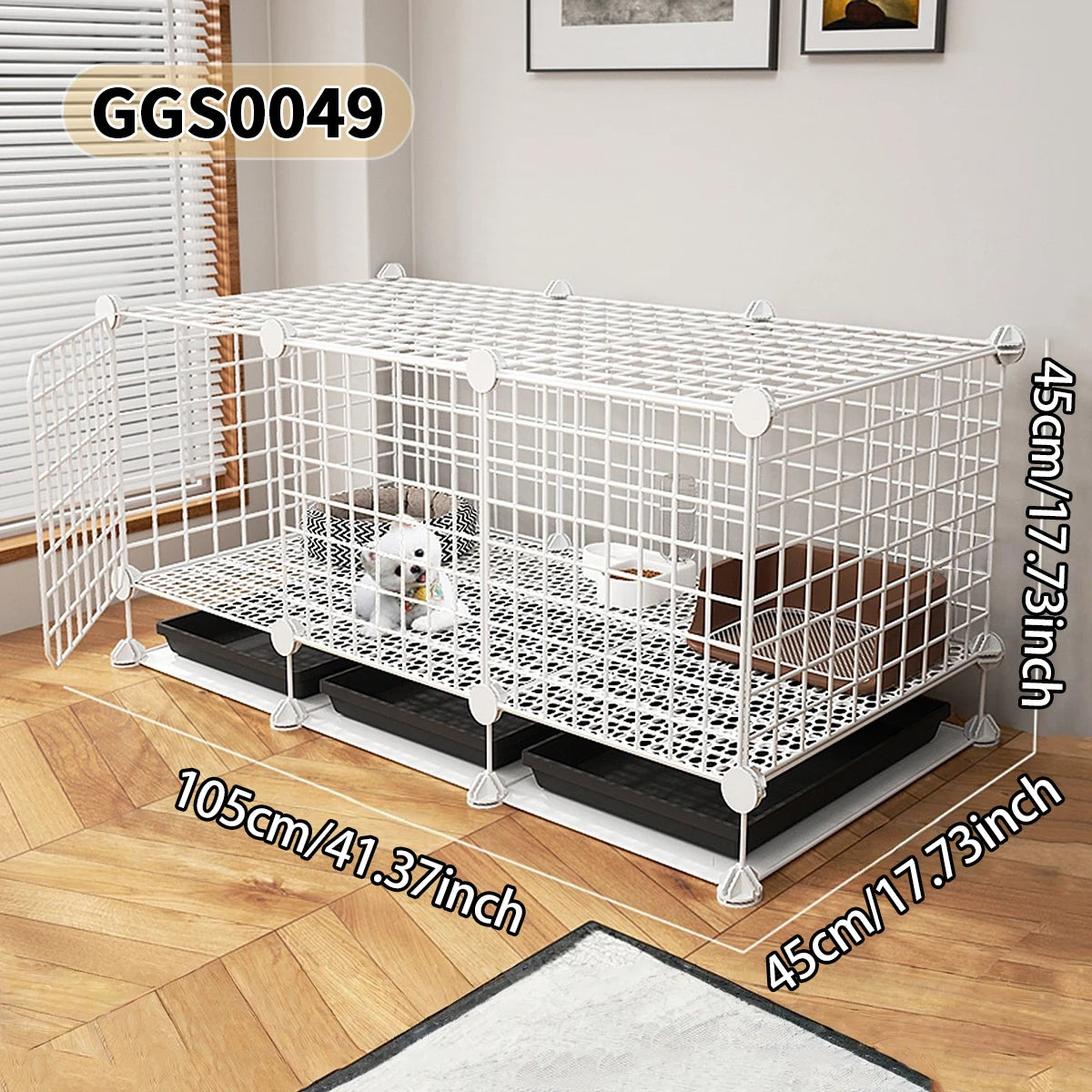 Indoor Pet Cage with Toilet for Small Pets