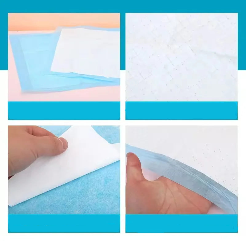 Blue Absorbent Pet Training Pads viewed from the side