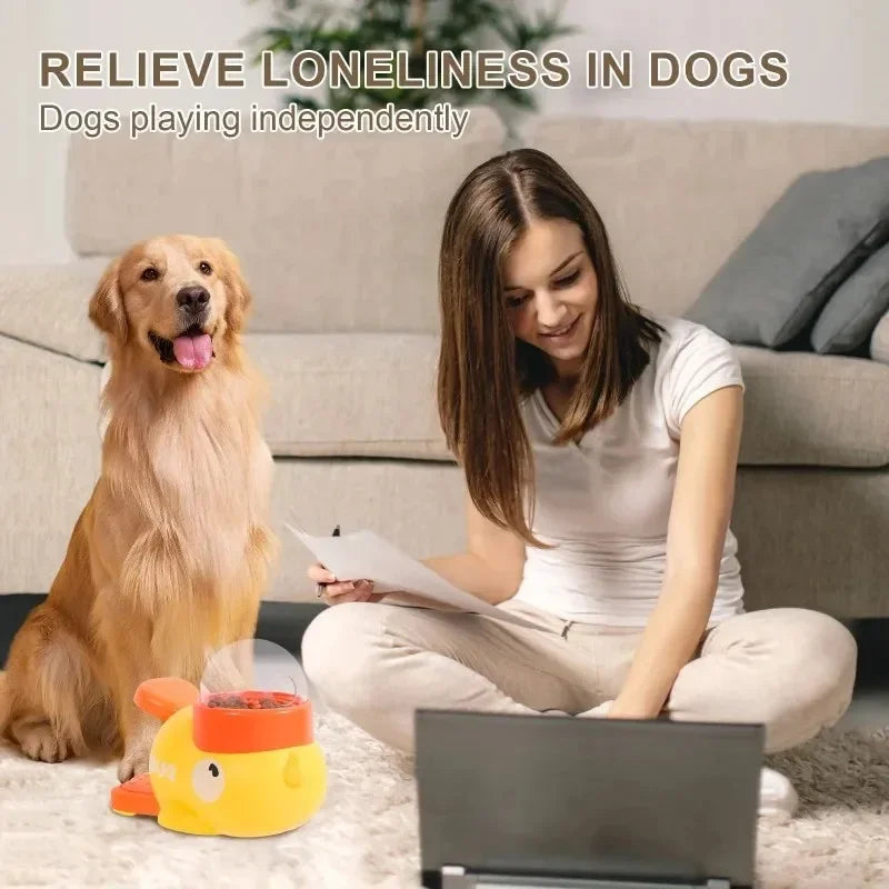 Duck-Shaped Dog Puzzle Feeder