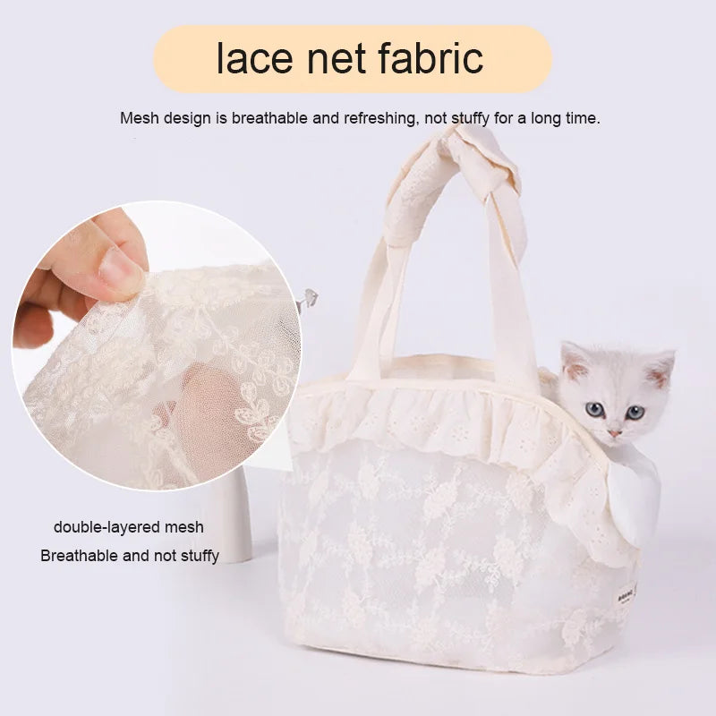 Lace Handheld Cat and Dog Travel Bag