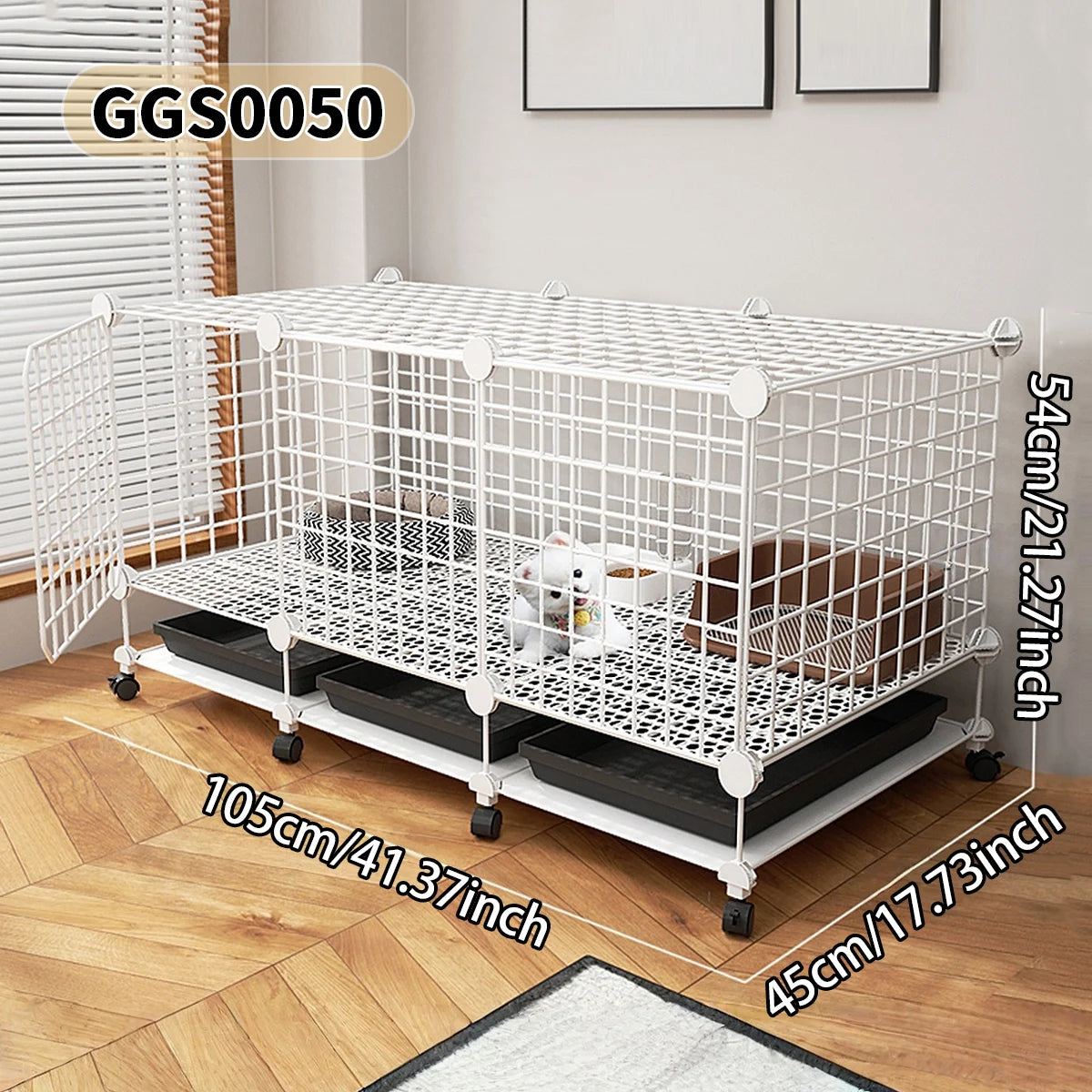 Indoor Pet Cage with Toilet for Small Pets