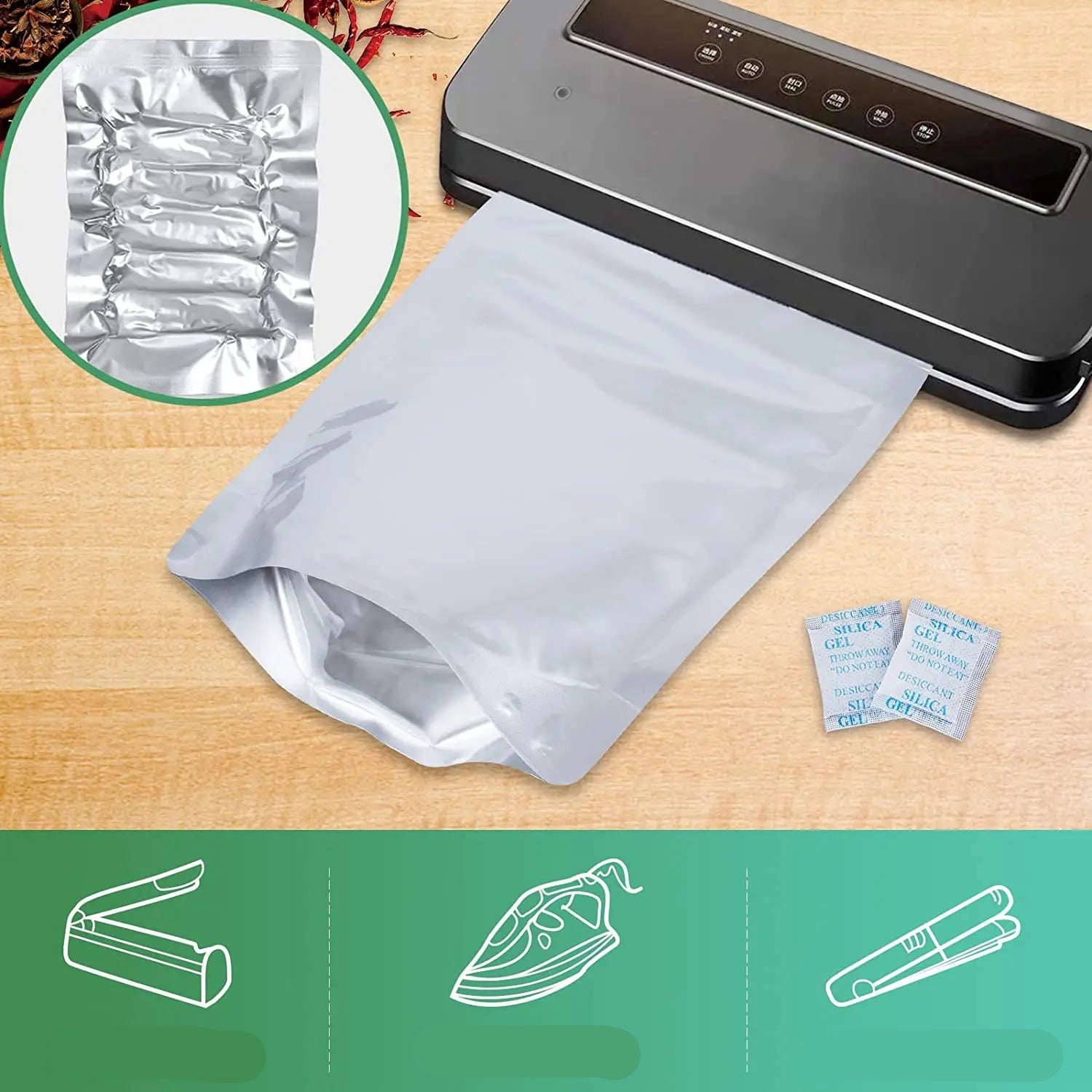 Food Storage Bags with Oxygen Absorbers