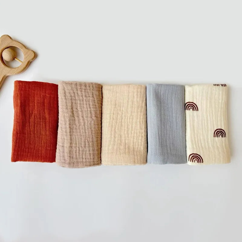 Soft Cotton Face Bath Handkerchief Towel Set viewed from the side