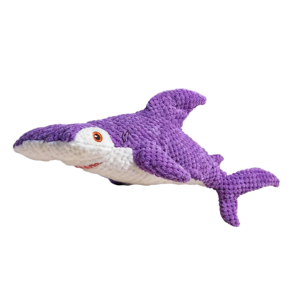 Shark-Shaped Plush Pet Toy with Squeaker