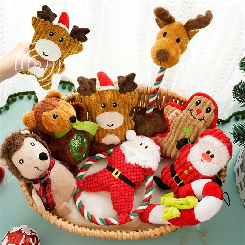 Christmas Plush Chew Toys for Pets