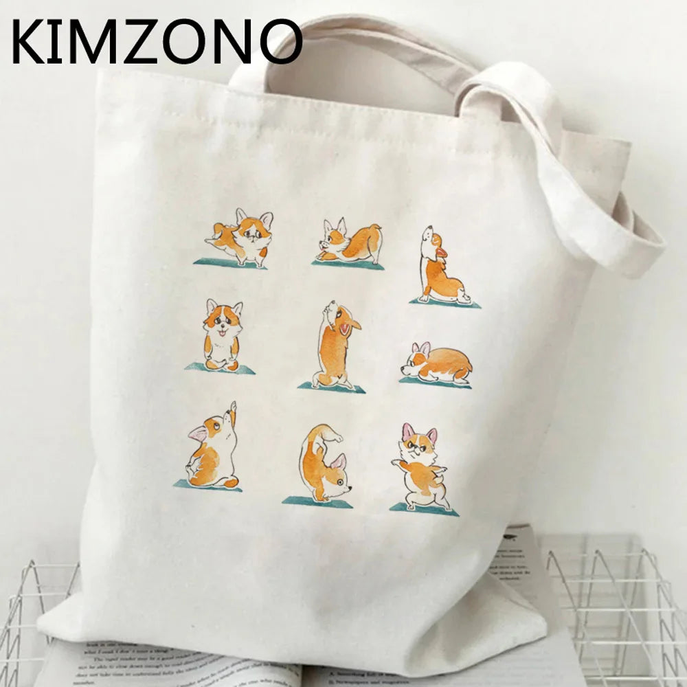 Corgi Cotton Tote Bag