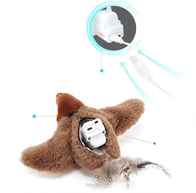 Rechargeable Simulation Flapping Bird Cat Toy