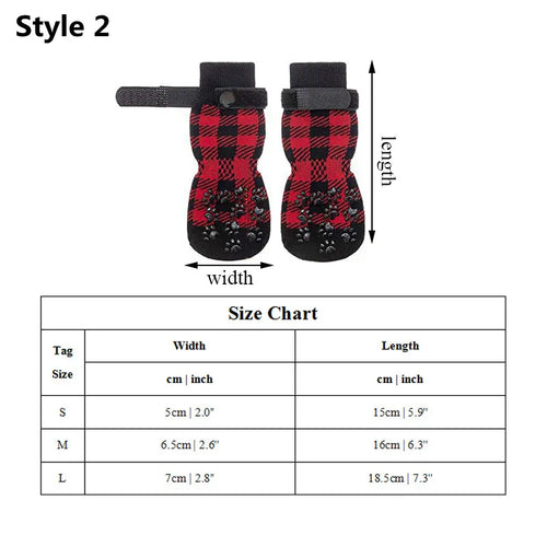 4-Piece Set of Christmas Inspired Dog Socks available from RPBA Shop