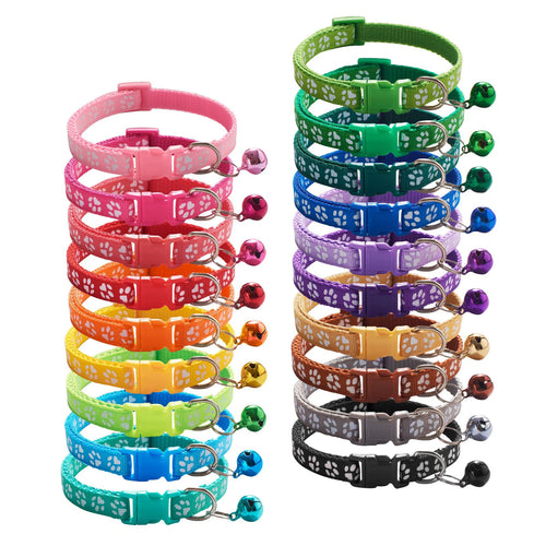 Colourful Cartoon Cat Collar with Bell