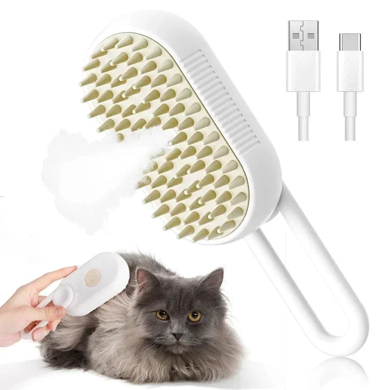 3-in-1 Steamy Hair Brush for Cats and Dogs