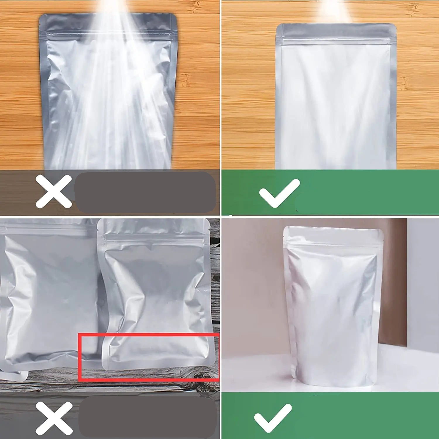 Food Storage Bags with Oxygen Absorbers