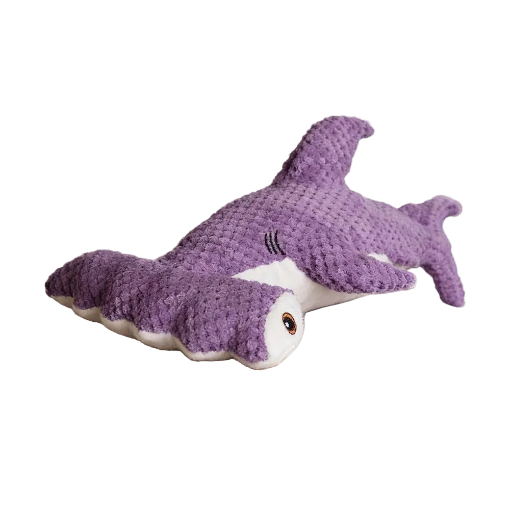 Shark-Shaped Plush Pet Toy with Squeaker
