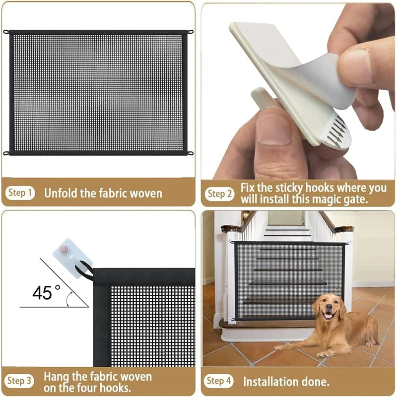 Pet Dog Mesh Safety Fence with Hooks