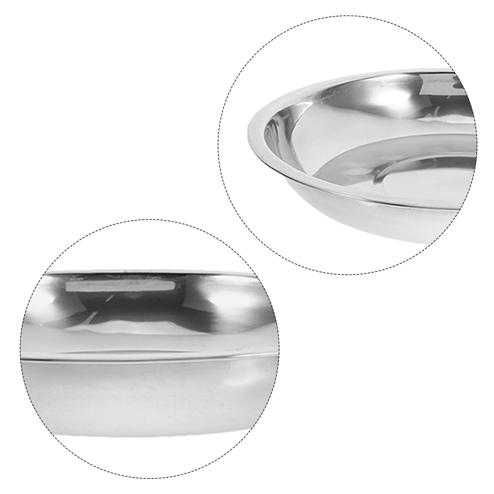 Flat Shallow Metal Feeding Pet Bowl